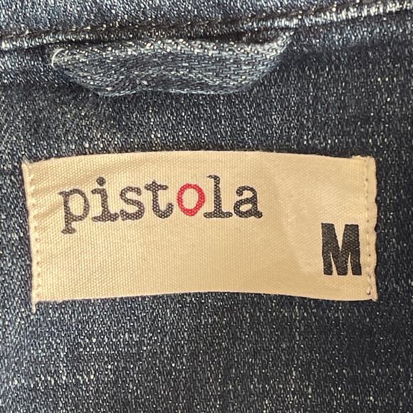 Pistola Emmen Cropped Dark Wash Denim Jacket Size Medium - Picture 2 of 7